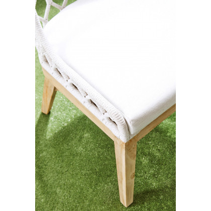 Essentials - Woven Lattis Outdoor Dining Chair in White Speckle
