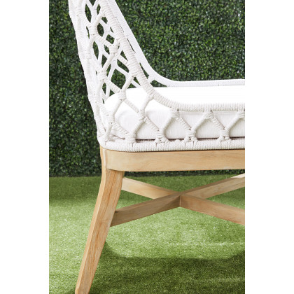 Essentials - Woven Lattis Outdoor Dining Chair in White Speckle