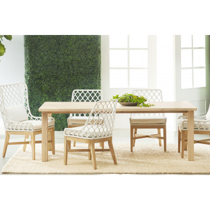 Essentials - Woven Lattis Outdoor Dining Chair in White Speckle