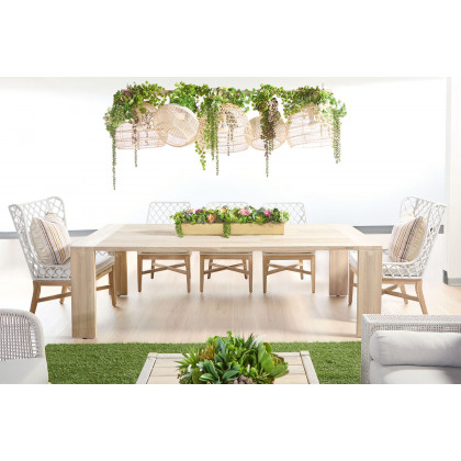 Essentials - Woven Lattis Outdoor Dining Chair in White Speckle