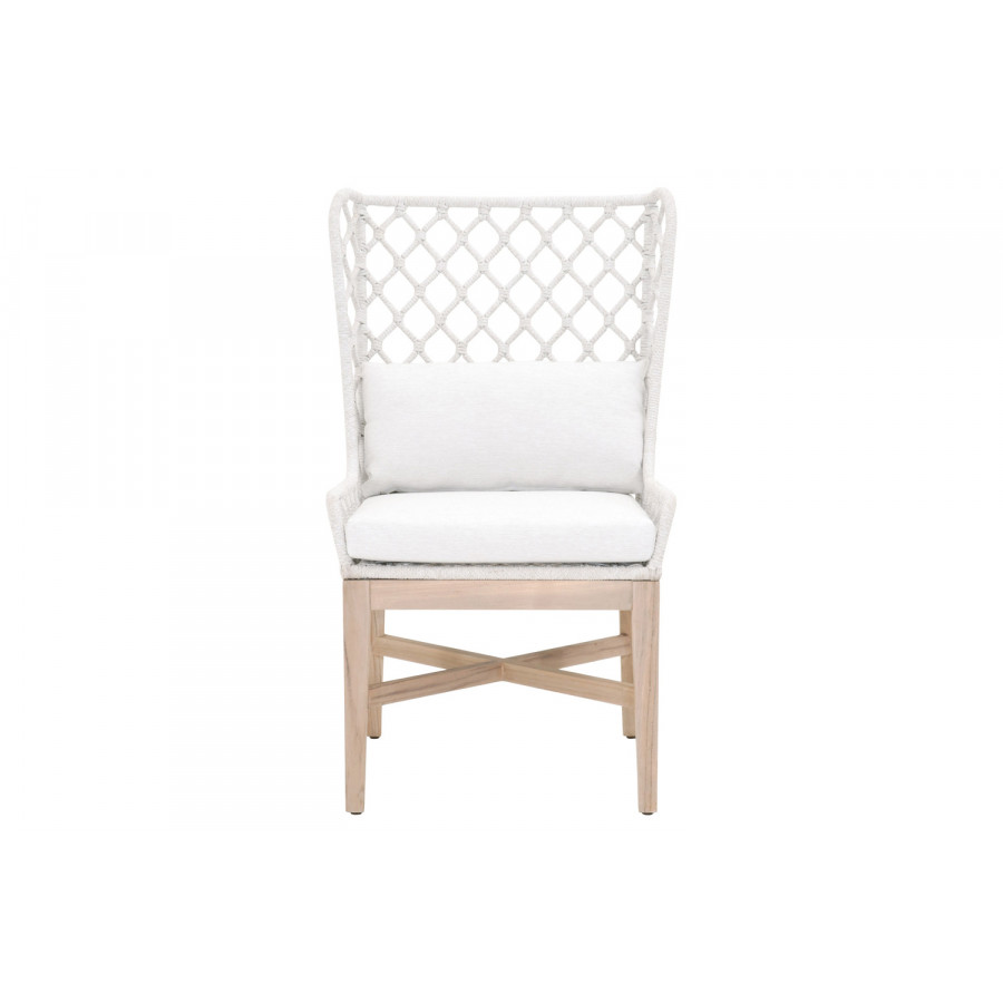 Essentials - Woven Lattis Outdoor Wing Chair in White Speckle