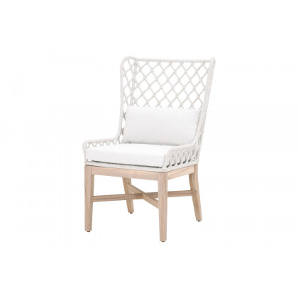 Essentials - Woven Lattis Outdoor Wing Chair in White Speckle