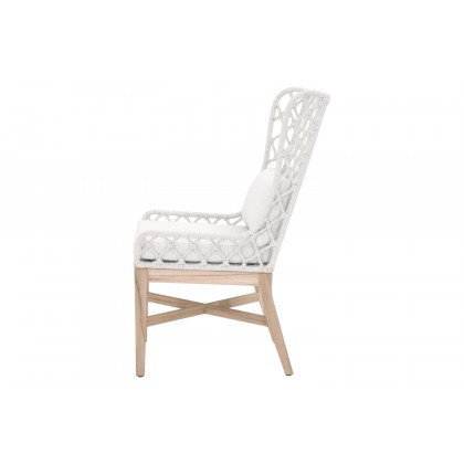 Essentials - Woven Lattis Outdoor Wing Chair in White Speckle