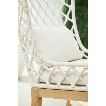 Essentials - Woven Lattis Outdoor Wing Chair in White Speckle