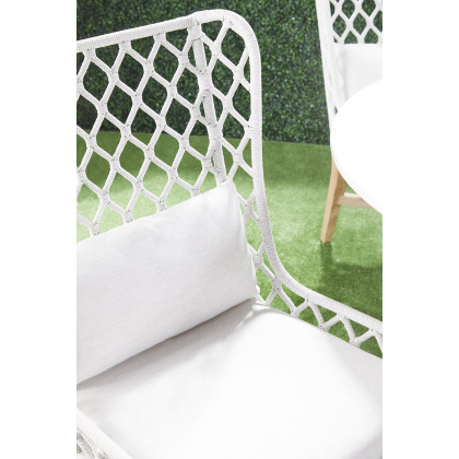 Essentials - Woven Lattis Outdoor Wing Chair in White Speckle