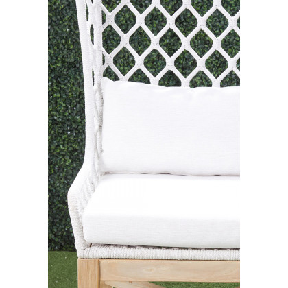 Essentials - Woven Lattis Outdoor Wing Chair in White Speckle