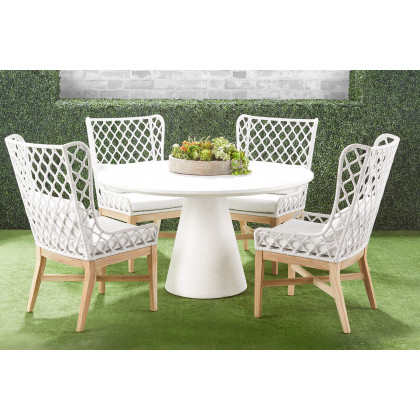 Essentials - Woven Lattis Outdoor Wing Chair in White Speckle