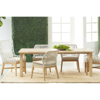 Essentials - Woven Lattis Outdoor Wing Chair in White Speckle