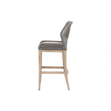 Essentials Woven Loom Barstool - Platinum Natural Gray Reinforced