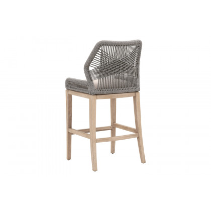 Essentials Woven Loom Barstool - Platinum Natural Gray Reinforced