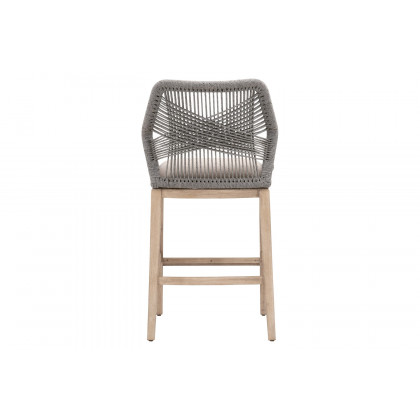 Essentials Woven Loom Barstool - Platinum Natural Gray Reinforced