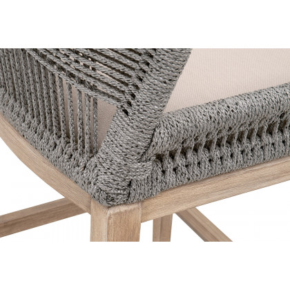 Essentials Woven Loom Barstool - Platinum Natural Gray Reinforced
