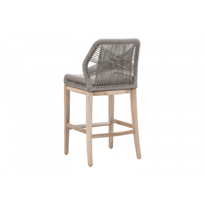 Essentials Woven Loom Outdoor Barstool - Platinum Reinforced