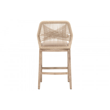 Essentials Woven Loom Barstool - Sand Natural Gray Reinforced