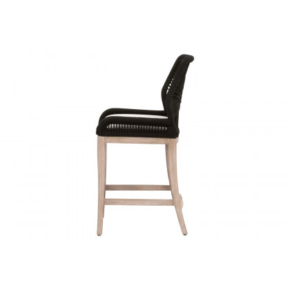 Essentials Woven Loom Limited Edition Counter Stool - Black Rope White Speckle Natural Gray