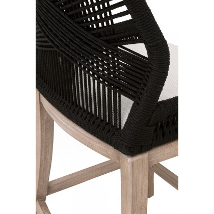 Essentials Woven Loom Limited Edition Counter Stool - Black Rope White Speckle Natural Gray