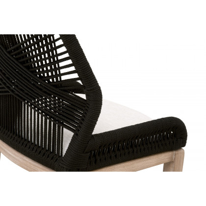 Essentials Woven Loom Limited Edition Counter Stool - Black Rope White Speckle Natural Gray