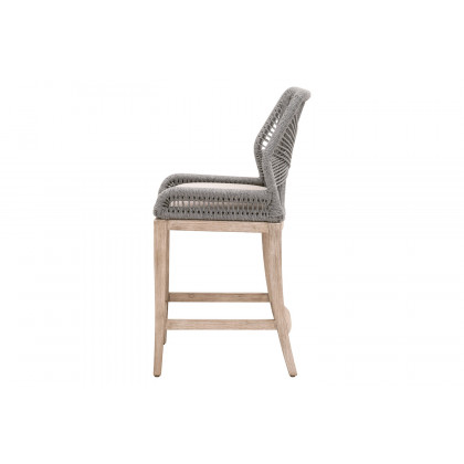 Essentials Woven Loom Counter Stool - Platinum Natural Gray Reinforced