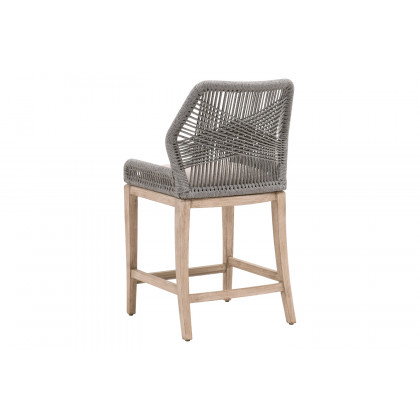 Essentials Woven Loom Counter Stool - Platinum Natural Gray Reinforced