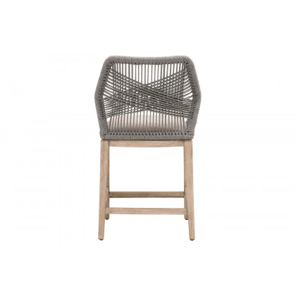 Essentials Woven Loom Counter Stool - Platinum Natural Gray Reinforced