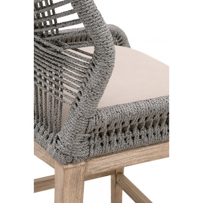 Essentials Woven Loom Counter Stool - Platinum Natural Gray Reinforced