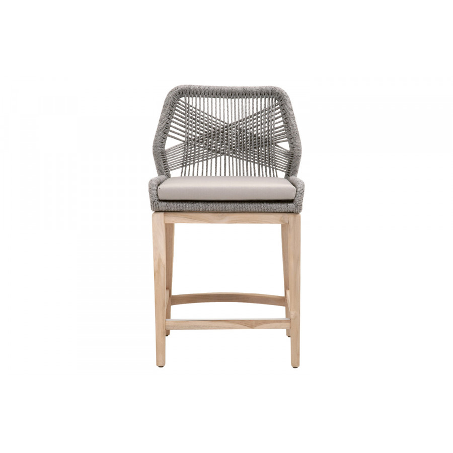 Essentials Woven Loom Outdoor Counter Stool - Platinum Reinforced