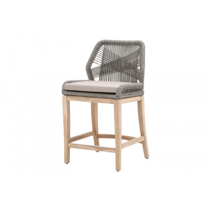 Essentials Woven Loom Outdoor Counter Stool - Platinum Reinforced