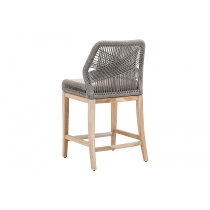 Essentials Woven Loom Outdoor Counter Stool - Platinum Reinforced