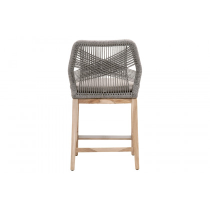 Essentials Woven Loom Outdoor Counter Stool - Platinum Reinforced