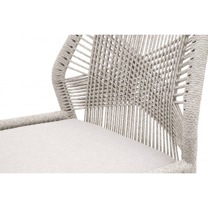 Essentials Woven Loom Outdoor Counter Stool - Taupe White Gray Teak