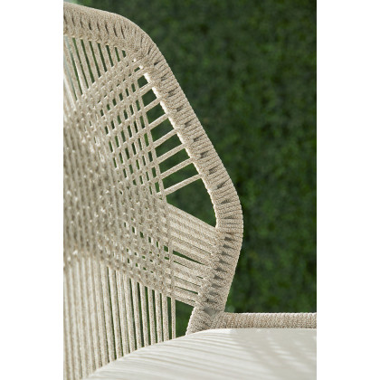 Essentials Woven Loom Outdoor Counter Stool - Taupe White Gray Teak