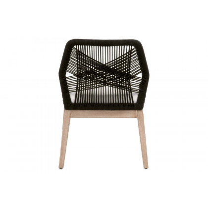 Essentials Woven Loom Limited Edition Dining Chair, Set of 2 - Black Rope White Speckle Natural Gray