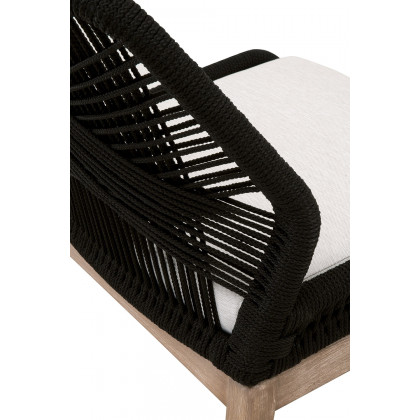 Essentials Woven Loom Limited Edition Dining Chair, Set of 2 - Black Rope White Speckle Natural Gray