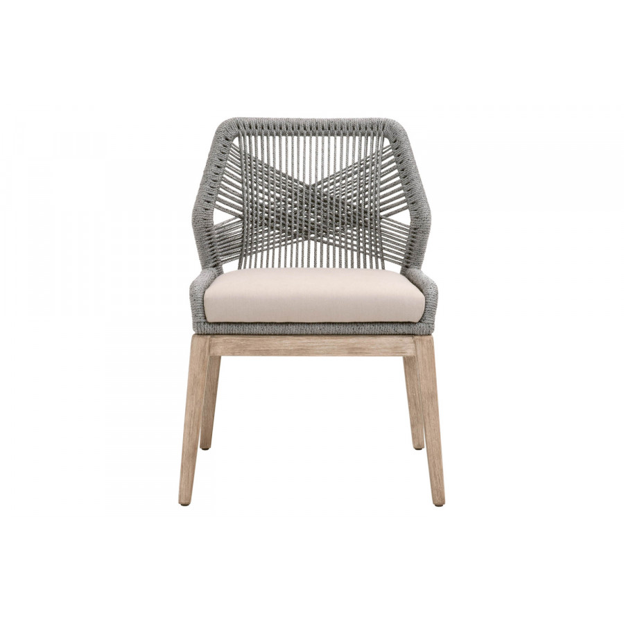 Essentials Woven Loom Dining Chair, Set of 2 - Platinum Natural Gray Fixed