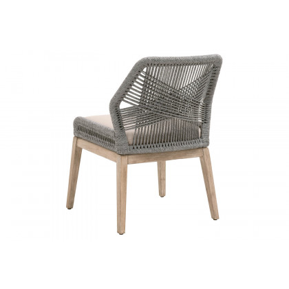 Essentials Woven Loom Dining Chair, Set of 2 - Platinum Natural Gray Fixed