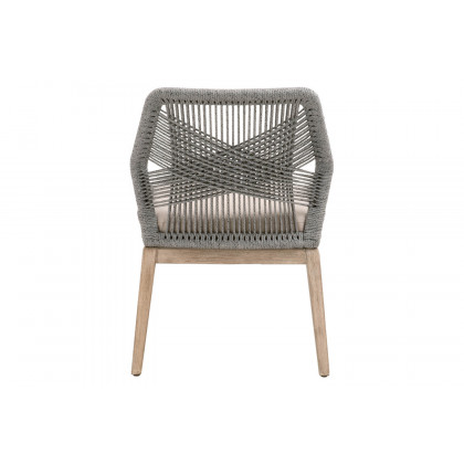 Essentials Woven Loom Dining Chair, Set of 2 - Platinum Natural Gray Fixed