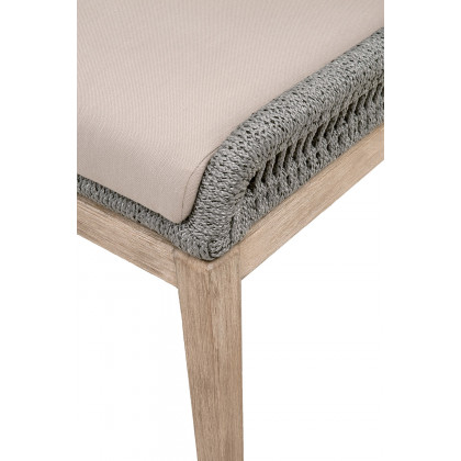 Essentials Woven Loom Dining Chair, Set of 2 - Platinum Natural Gray Fixed