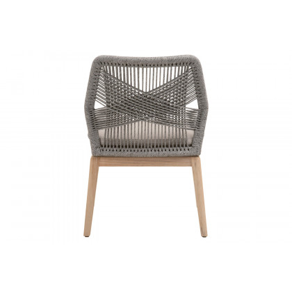 Essentials Woven Loom Outdoor Dining Chair, Set of 2 - Platinum Gray Teak