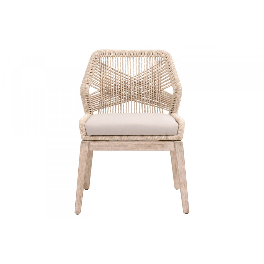 Essentials Woven Loom Dining Chair, Set of 2 - Sand Natural Gray Fixed