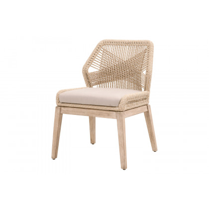 Essentials Woven Loom Dining Chair, Set of 2 - Sand Natural Gray Fixed