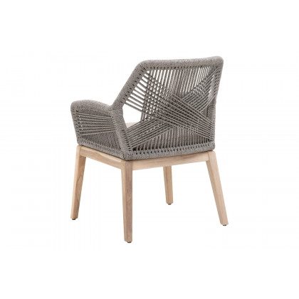 Essentials Woven Loom Outdoor Arm Chair, Set of 2 - Platinum Gray Teak