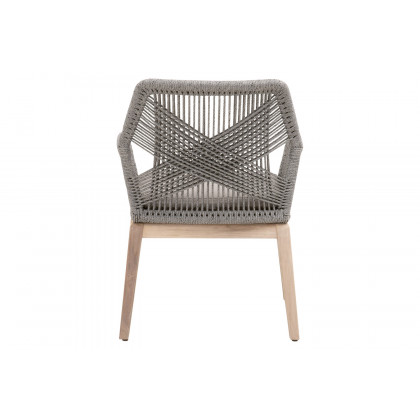 Essentials Woven Loom Outdoor Arm Chair, Set of 2 - Platinum Gray Teak
