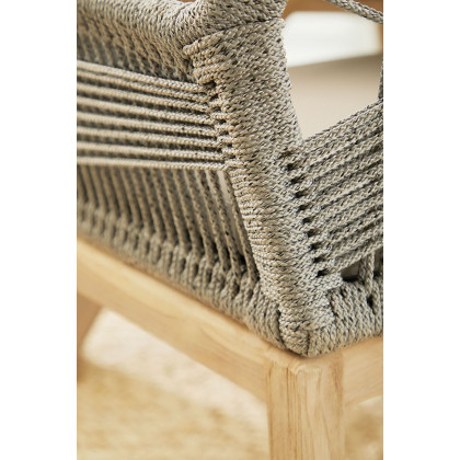 Essentials Woven Loom Outdoor Arm Chair, Set of 2 - Platinum Gray Teak
