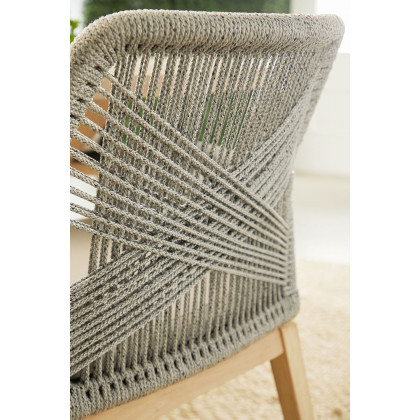 Essentials Woven Loom Outdoor Arm Chair, Set of 2 - Platinum Gray Teak