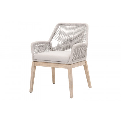 Essentials Woven Loom Arm Chair, Set of 2 - Taupe Fixed Seat