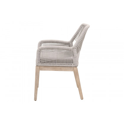 Essentials Woven Loom Arm Chair, Set of 2 - Taupe Fixed Seat