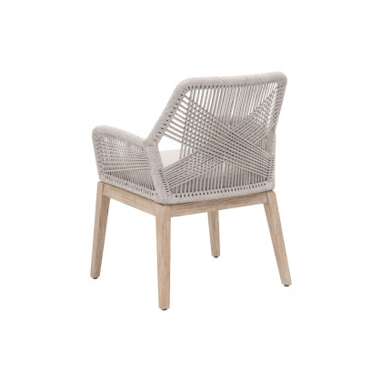 Essentials Woven Loom Arm Chair, Set of 2 - Taupe Fixed Seat