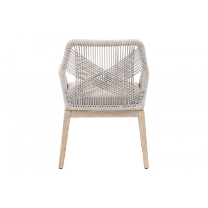 Essentials Woven Loom Arm Chair, Set of 2 - Taupe Fixed Seat