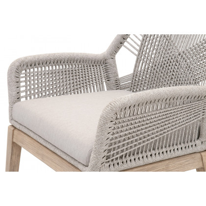 Essentials Woven Loom Arm Chair, Set of 2 - Taupe Fixed Seat