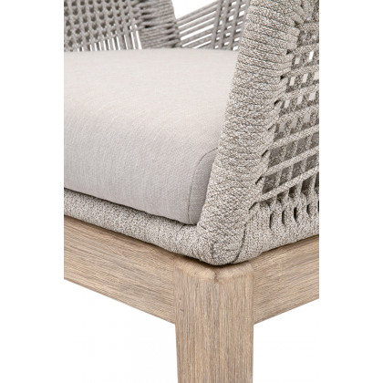 Essentials Woven Loom Arm Chair, Set of 2 - Taupe Fixed Seat